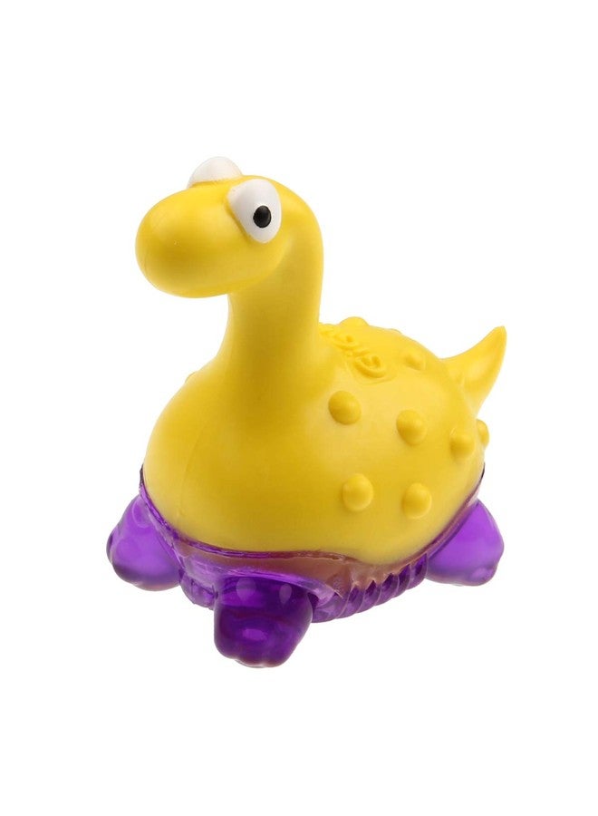 جيجوي لعبة GiGwi Suppa Puppa Dino للجراء والكلاب الصغيرة، لعبة متينة وغير سامة للكلاب مع صفارة، نسيج خاص يقلل من تراكم البلاك والجير، مناسبة للعب والمضغ والتسنين، لون أصفر، مقاس صغير جدًا - Image 1